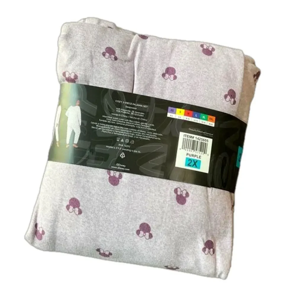Disney Ladies Minnie Mouse Pajamas Purple Set Size 2X NWT - Picture 6 of 6